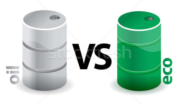 Stock photo: oil versus eco concept illustration