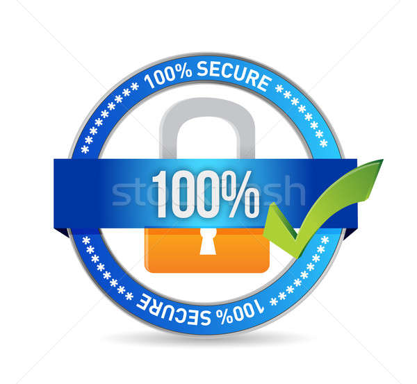 security concept with metal icon. illustration design over white Stock photo © alexmillos