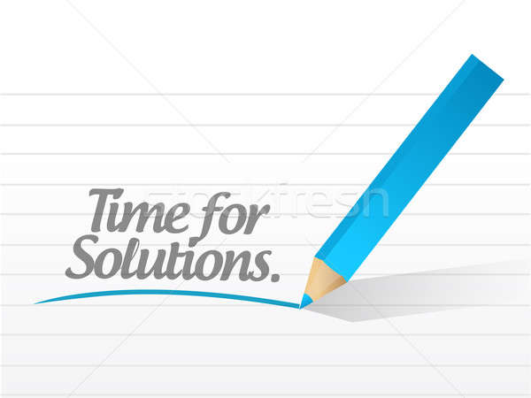 time for solution written on a white paper illustration design Stock photo © alexmillos