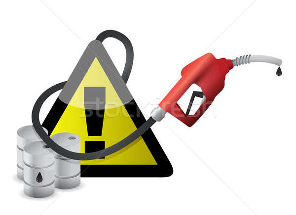 Figyelmeztető jel benzinkút pumpa fúvóka autó művészet felirat Stock fotó © alexmillos