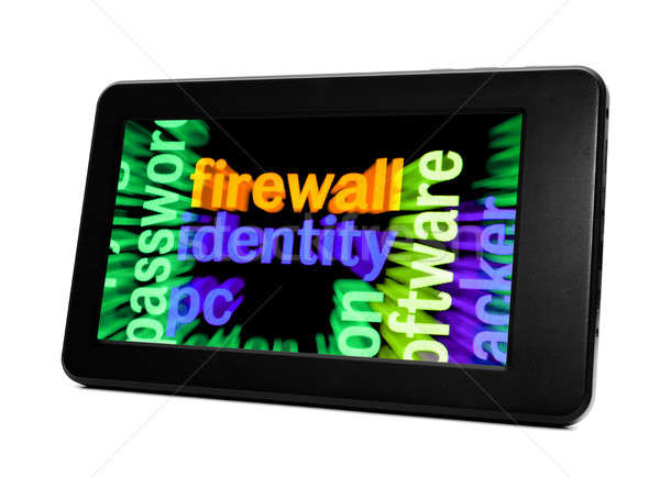 Firewall identitate calculator telefon web cheie Imagine de stoc © alexskopje