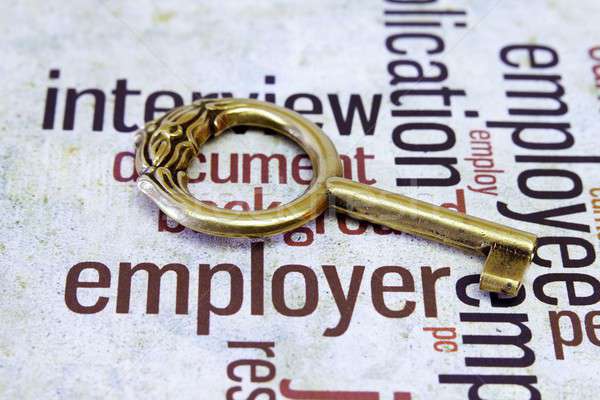 Old key on employer text Stock photo © alexskopje