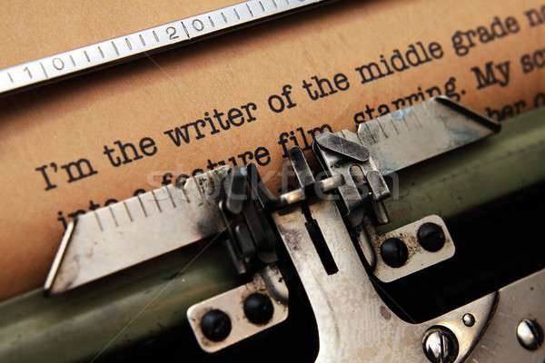 écrivain histoire rétro vintage machine à écrire gagnant Photo stock © alexskopje