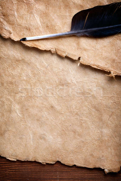 Kalem bağbozumu kâğıt arka plan çerçeve uzay Stok fotoğraf © Alexstar