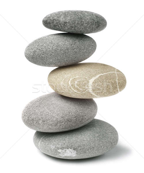 Egyensúlyoz kövek művészet kő fehér egyensúly Stock fotó © Alexstar