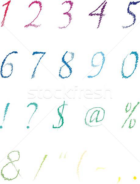 Alfabet numere punctuatie colorat litere Imagine de stoc © Aliftin