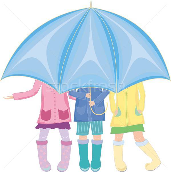 Parasol trzy dzieci stałego miłości Zdjęcia stock © Aliftin