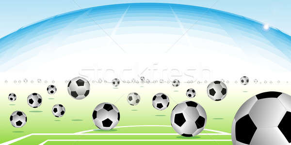 Fotbal cantitate fotbal teren construcţie formă Imagine de stoc © Alina12