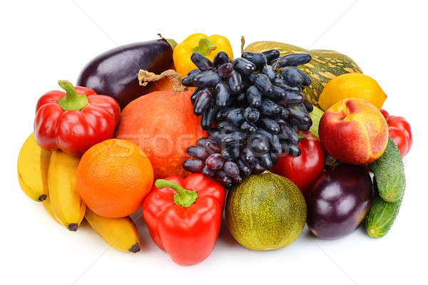 Сток-фото: плодов · овощей · изолированный · белый · продовольствие · оранжевый