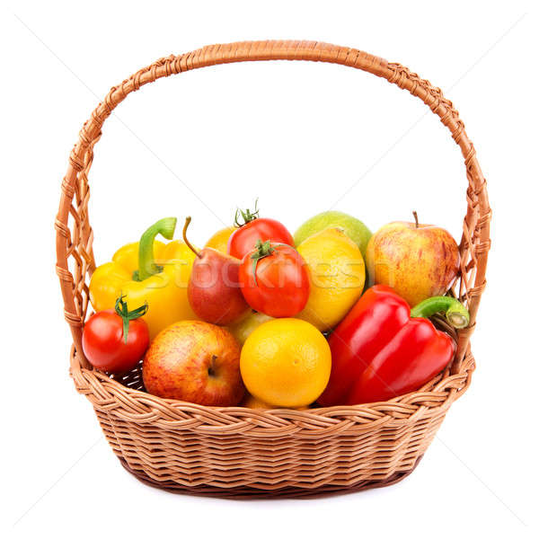 fruits and vegetables in a wicker basket  Stock photo © alinamd