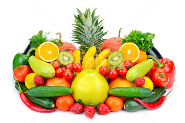 Fructe legume izolat alb fruct fundal Imagine de stoc © alinamd