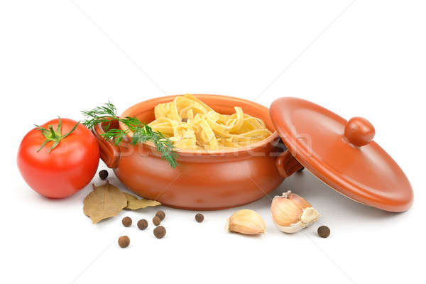 Clay pot with pasta Stock photo © alinamd