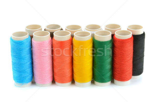 Spule Thread isoliert weiß Mode Arbeit Stock foto © alinamd