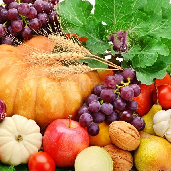 background set of vegetables, fruits and greens Stock photo © alinamd