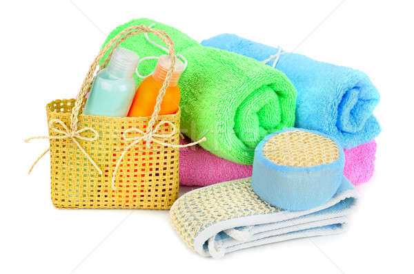 towels and shampoo isolated on white background Stock photo © alinamd