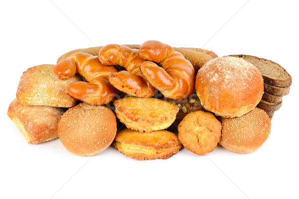 Foto stock: Pan · panadería · productos · aislado · blanco