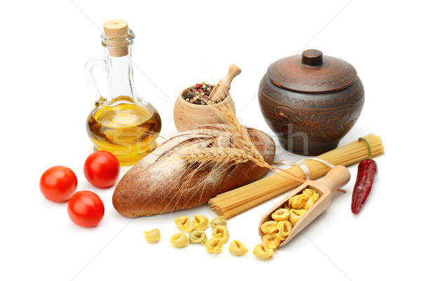 Stock photo: set of natural products isolated on white background