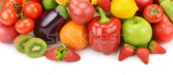 Stock photo: fruits and vegetables isolated on white background