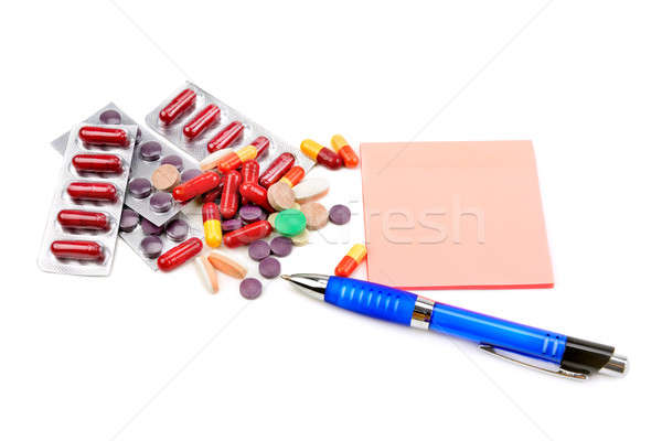 Set pastile izolat alb medical sănătate Imagine de stoc © alinamd