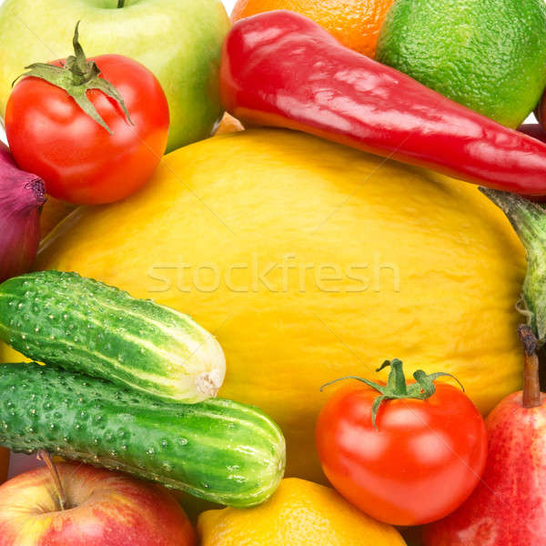 Zestaw owoce warzyw charakter owoców tle Zdjęcia stock © alinamd