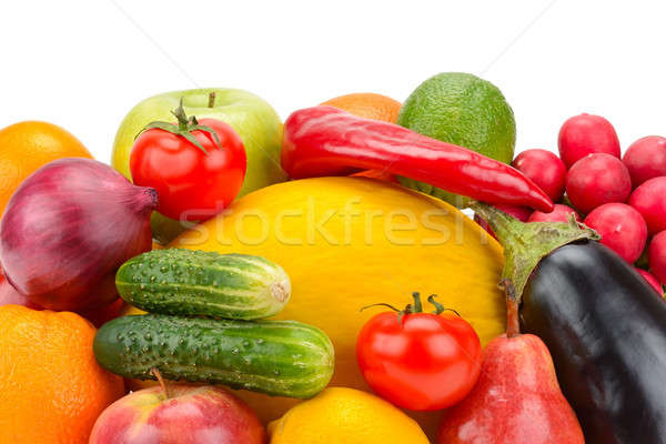 [[stock_photo]]: Fruits · légumes · isolé · blanche · fond · citron