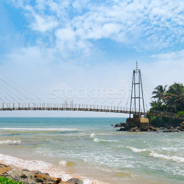 Ponte ilha budista templo céu água Foto stock © alinamd