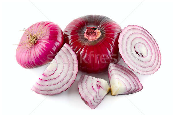 Foto stock: Cebola · isolado · branco · cebolas · comida · planta