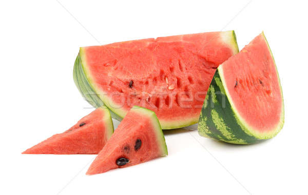 Scheibe Wassermelone isoliert weiß Natur Obst Stock foto © alinamd