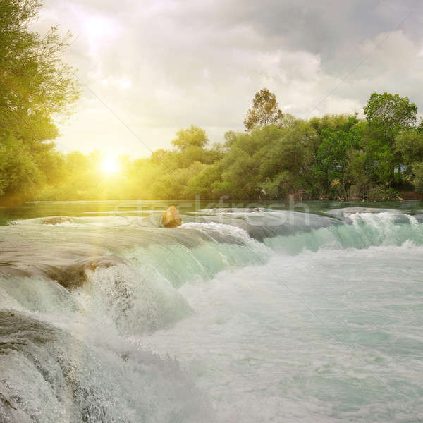waterfall on the river in the mountains Stock photo © alinamd
