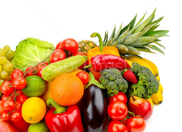 Fructe legume izolat alb fruct portocaliu Imagine de stoc © alinamd