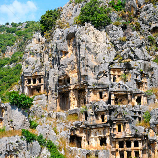 Stock photo: lycian tombs in Demre