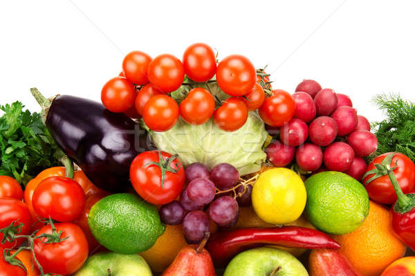 set of fruits and vegetables isolated on white background Stock photo © alinamd