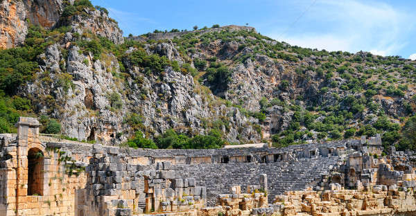 Ruins of Greco-Roman amphitheater Stock photo © alinamd