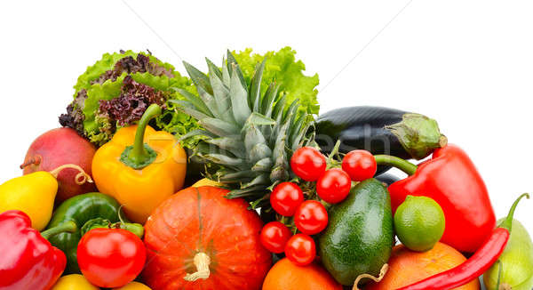 Fructe legume izolat alb alimente frunze Imagine de stoc © alinamd