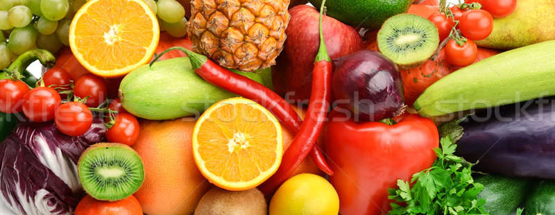 [[stock_photo]]: Lumineuses · fruits · légumes · alimentaire · fond · couleur