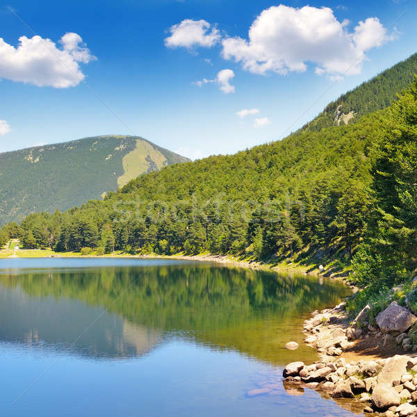 picturesque lake, mountains and blue sky Stock photo © alinamd