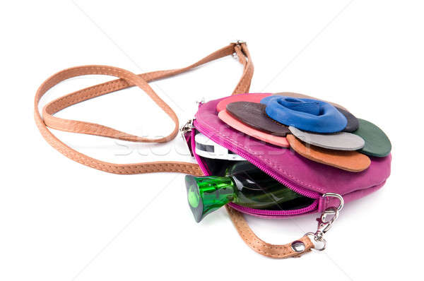 Stockfoto: Klein · handtas · fles · parfum · poeder · compact