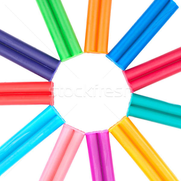set of colored plasticine isolated on white background Stock photo © alinamd