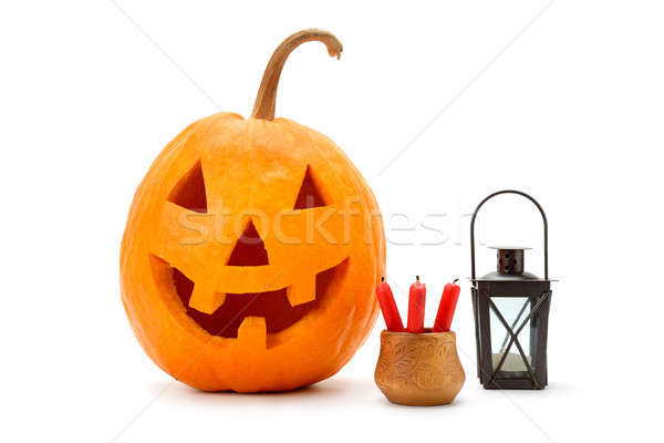 halloween pumpkin (Jack-o'-lantern) isolated on white background Stock photo © alinamd