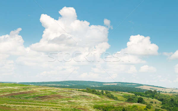 Pittoresque collines ciel bleu printemps herbe nature [[stock_photo]] © alinamd