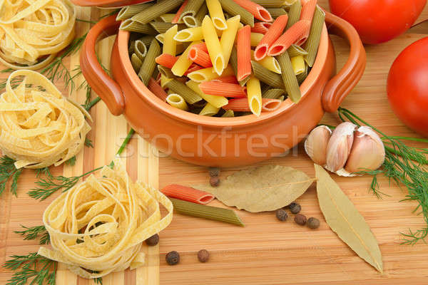 Foto stock: Macarrones · especias · hoja · salud · hortalizas