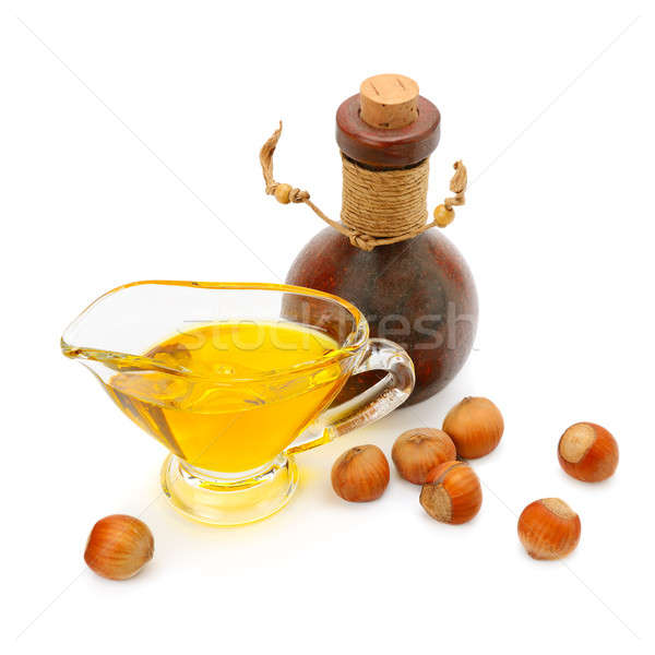 Oil and fruit hazelnut isolated on white background Stock photo © alinamd