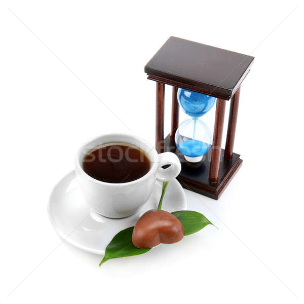 Klepsydry kubek kawy odizolowany biały Zdjęcia stock © alinamd