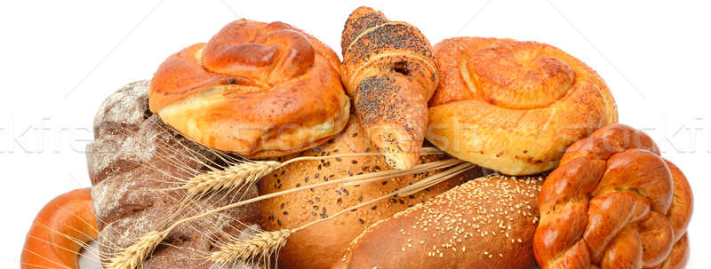 Kenyér pékség termékek izolált fehér kenyér fehér Stock fotó © alinamd