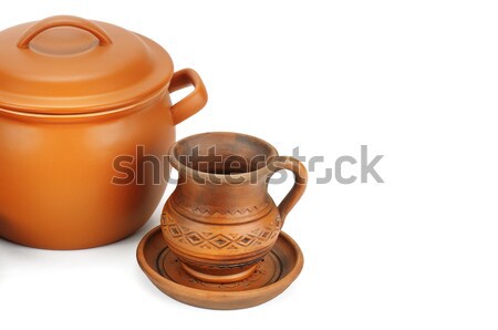 set of earthenware crockery Stock photo © alinamd