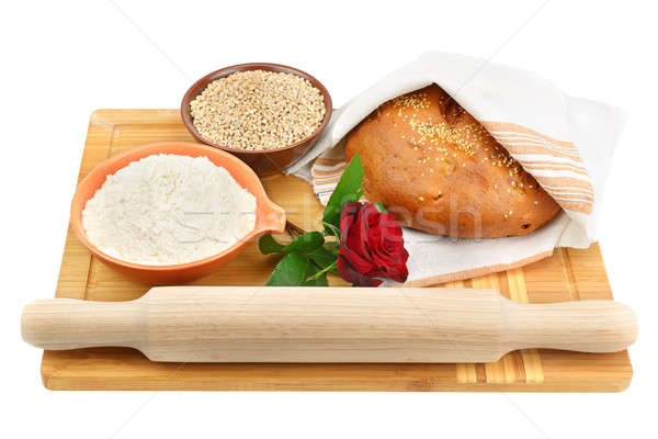 bread, flour and wheat grain  Stock photo © alinamd