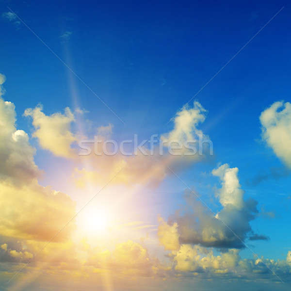 美麗 日出 多雲 天空 雲 太陽 商業照片 © alinamd