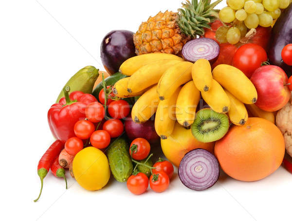 Stockfoto: Vruchten · plantaardige · geïsoleerd · witte · achtergrond · vruchten