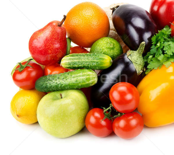 [[stock_photo]]: Fruits · légumes · isolé · blanche · alimentaire