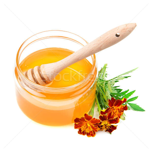 Pot miel isolement blanche fond manger [[stock_photo]] © alinamd